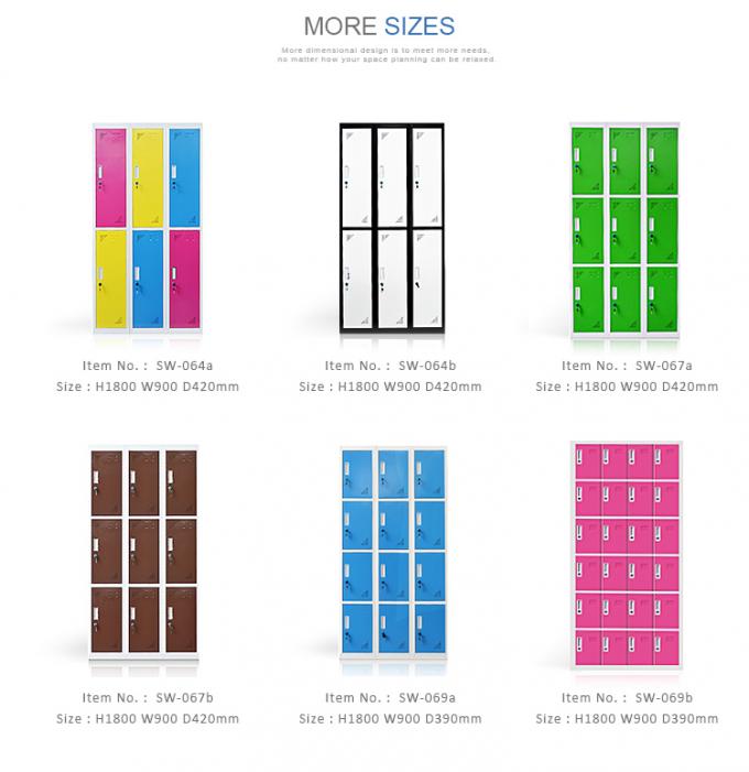 Guardarropa portátil del dormitorio del nuevo del diseño del gabinete de los niños almacenamiento durable de acero colorido de la ropa
