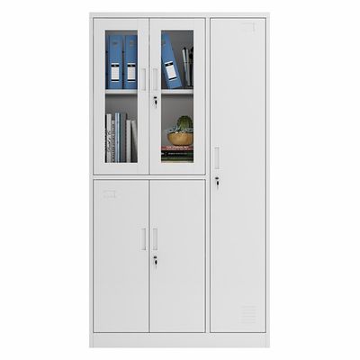 Armario de almacenamiento de acero del metal de 2 puertas de las puertas 3 de cristal para el fichero y la ropa