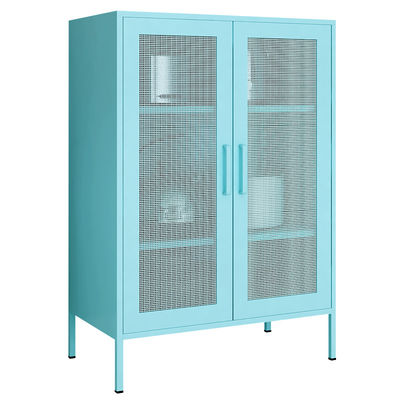 Medio almacenamiento Lcoker de la altura del armario de acero de Mesh Door Dining Room Storage