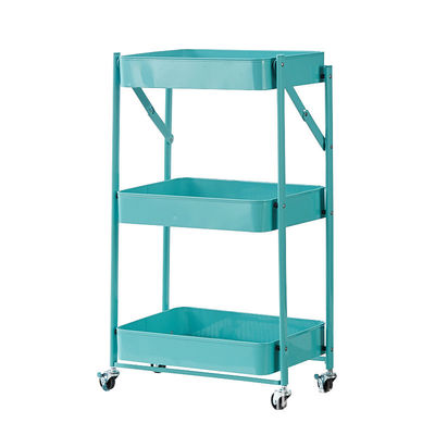 Mini carro de la carretilla de Mesh Basket Mobile Rolling Storage del metal de 3 gradas