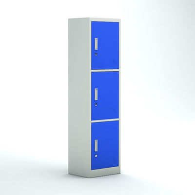 Armarios de almacenamiento blancos de la oficina del marco del color azul de las puertas de la escuela 3 con llave
