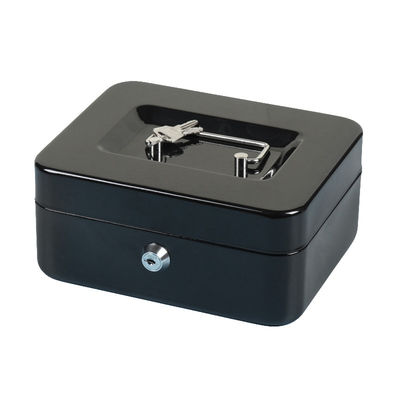 Caja de almacenamiento negra del efectivo del metal con la cerradura de Tray And Key /Digital del dinero
