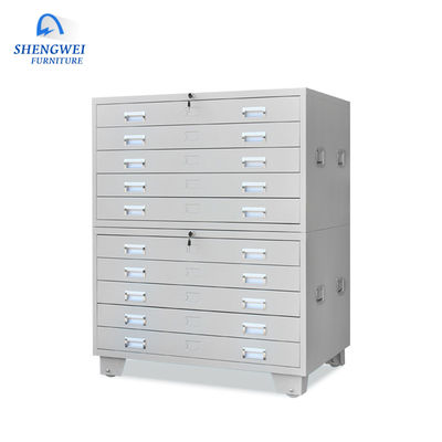 Gabinete horizontal del dibujo del metal del fichero del mapa de la oficina para los dibujos A0 y A1
