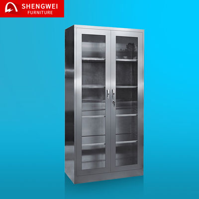 Gabinete de almacenamiento de acero inoxidable de la medicina de la exhibición del laboratorio médico