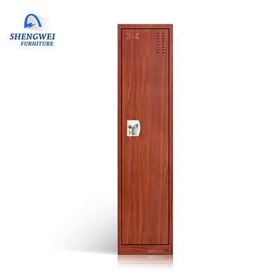 La sola puerta viste el armario del dormitorio del metal del guardarropa con color de madera