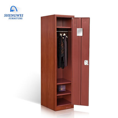 La sola puerta viste el armario del dormitorio del metal del guardarropa con color de madera