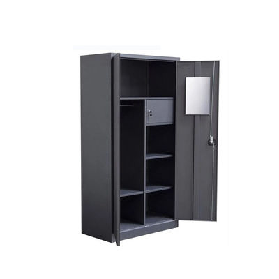 Armario vertical del guardarropa del metal de la puerta doble el 180cm del dormitorio con la caja segura