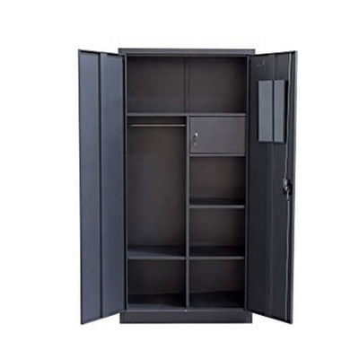 Armario vertical del guardarropa del metal de la puerta doble el 180cm del dormitorio con la caja segura