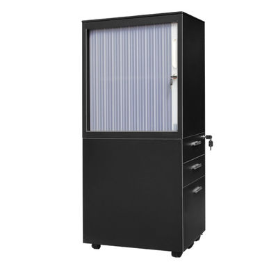 Gabinete de acero del pedestal de la puerta del balanceo de Tambour de cuatro ruedas