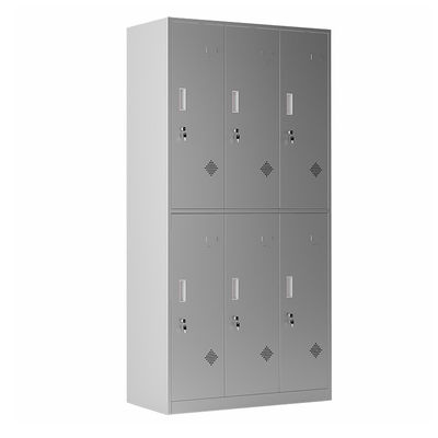 Del almacenamiento bloqueable de 6 ropa de las puertas gabinete de acero inoxidable para el vestuario