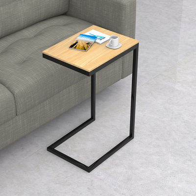 C negra blanca casera forma la mesa lateral de escritorio de cristal del metal