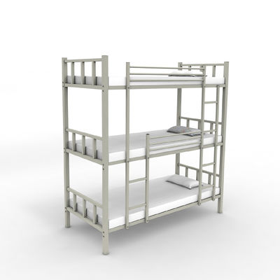 El adulto del dormitorio de la escuela tres capas acuesta las literas de acero de Gray Color Metal Triple