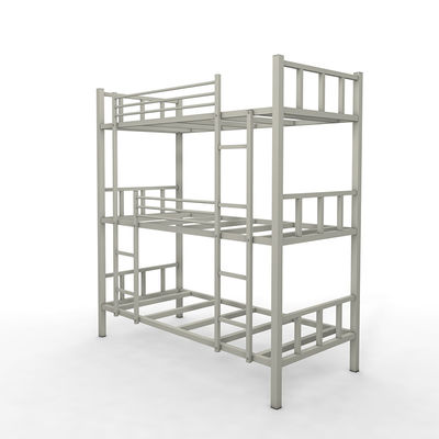 El adulto del dormitorio de la escuela tres capas acuesta las literas de acero de Gray Color Metal Triple