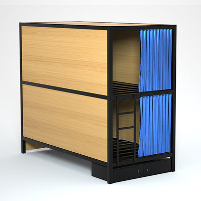 Camas dobles de Decker Side Ladder Steel Bunk con el pequeño armario de almacenamiento