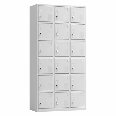 Armario de almacenamiento multi de la puerta de 18 puertas de aluminio de la manija gris clara de la aleación