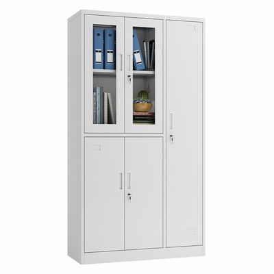 Armario de almacenamiento de acero del metal de 2 puertas de las puertas 3 de cristal para el fichero y la ropa