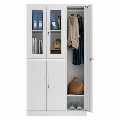Armario de almacenamiento de acero del metal de 2 puertas de las puertas 3 de cristal para el fichero y la ropa