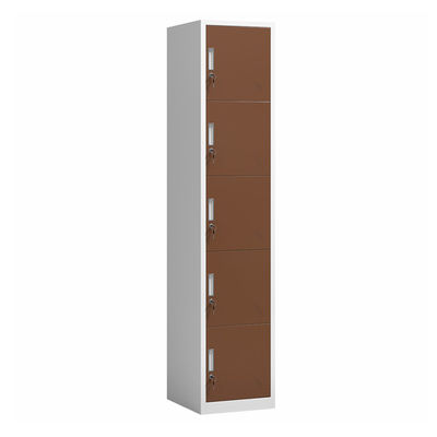 Las 5 puertas verticales 5 seccionan clases de armario de almacenamiento del metal del estilo con la cerradura