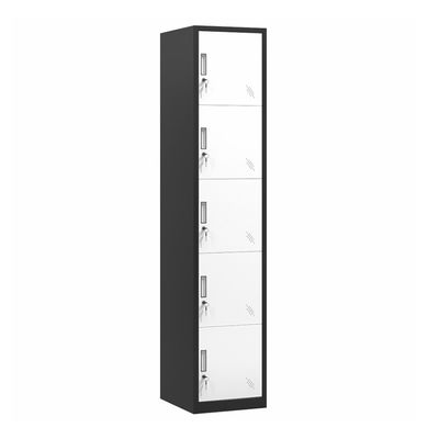 Las 5 puertas verticales 5 seccionan clases de armario de almacenamiento del metal del estilo con la cerradura