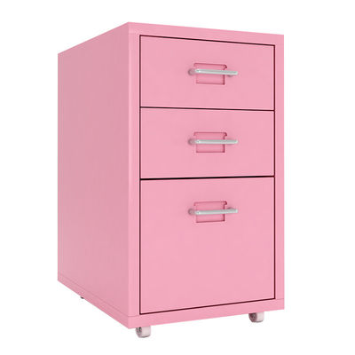 Almacenamiento casero Nightstand móvil del metal de los cajones del dormitorio 3 con las ruedas