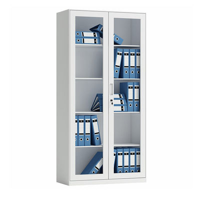 Gabinete lleno del estante del metal de la altura de la puerta de cristal del Office Home
