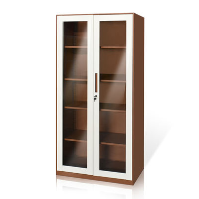 Gabinete lleno del estante del metal de la altura de la puerta de cristal del Office Home