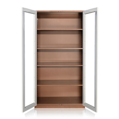 Gabinete lleno del estante del metal de la altura de la puerta de cristal del Office Home