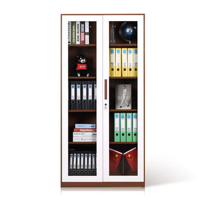 Gabinete lleno del estante del metal de la altura de la puerta de cristal del Office Home