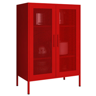 Medio almacenamiento Lcoker de la altura del armario de acero de Mesh Door Dining Room Storage