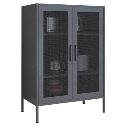 Medio almacenamiento Lcoker de la altura del armario de acero de Mesh Door Dining Room Storage