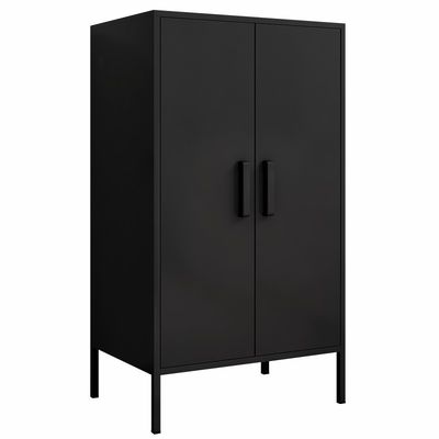 Armario de almacenamiento casero de la altura de las puertas del metal del dormitorio dos medio con el pie