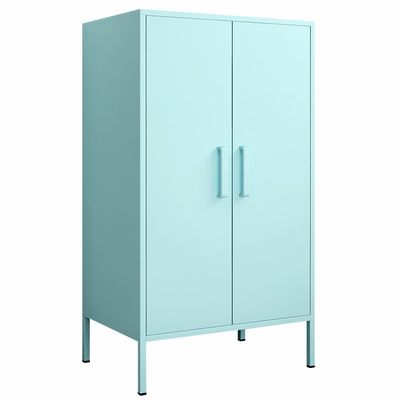 Armario de almacenamiento casero de la altura de las puertas del metal del dormitorio dos medio con el pie