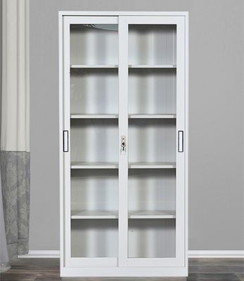Gabinete de almacenamiento de cristal del metal de las gradas del gris 5 de la puerta deslizante de la oficina