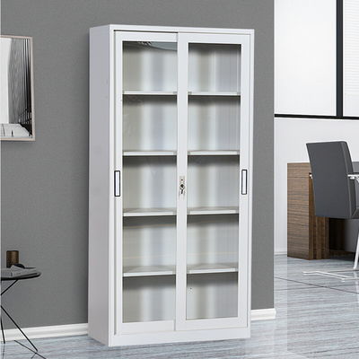 Gabinete de almacenamiento de cristal del metal de las gradas del gris 5 de la puerta deslizante de la oficina