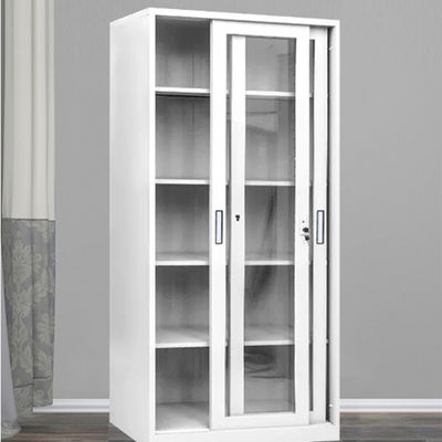 Gabinete de almacenamiento de cristal del metal de las gradas del gris 5 de la puerta deslizante de la oficina