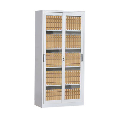 Gabinete de almacenamiento de cristal del metal de las gradas del gris 5 de la puerta deslizante de la oficina