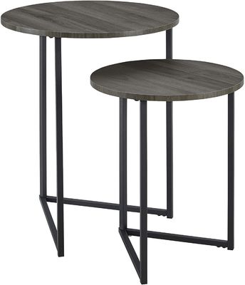 Almacenamiento lateral con base metálica redondo 24&quot; de la sala de estar pequeña mesa lateral de H