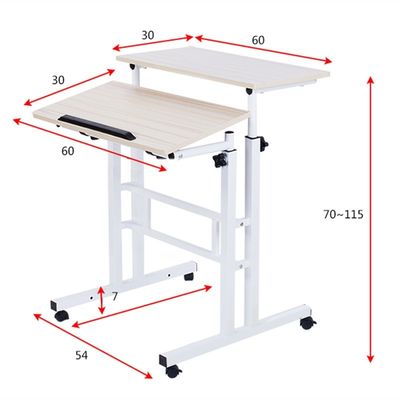 Tabla tamaño pequeño ajustable del estudio de la altura de madera del tablero del marco metálico