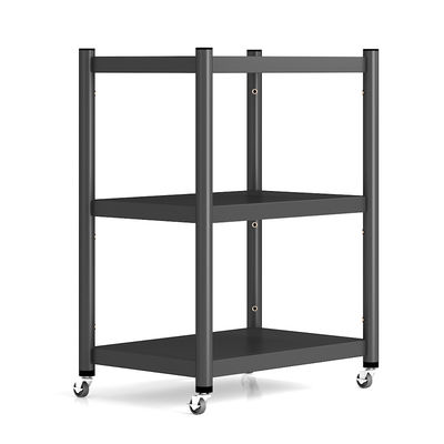 Estante redondo negro del almacenamiento del metal de la grada del tubo 3 de los dispositivos de cocina