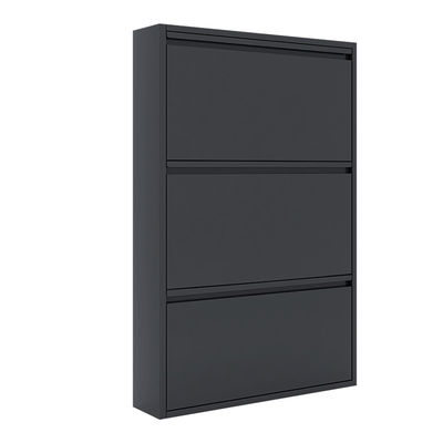 Gabinete de acero casero negro del estante del zapato del metal de almacenamiento de los muebles modernos del gabinete