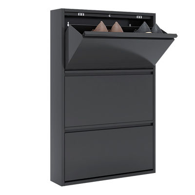Gabinete de acero casero negro del estante del zapato del metal de almacenamiento de los muebles modernos del gabinete