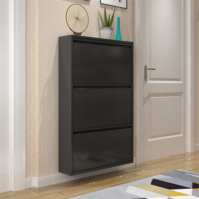Gabinete de acero casero negro del estante del zapato del metal de almacenamiento de los muebles modernos del gabinete