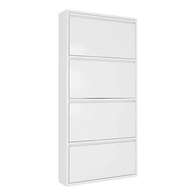 Capas blancas del gabinete de almacenamiento del zapato del metal de los muebles del hogar 4