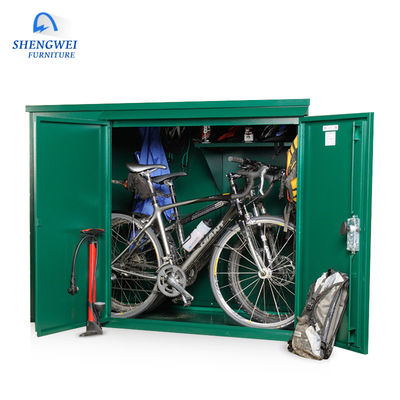 El armario de almacenamiento anti de la bicicleta del metal del moho impermeabiliza los muebles al aire libre