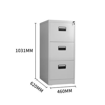 Cabinete de archivo del metal de las gradas del almacenamiento 3 de la oficina con gris grande del cajón de la cerradura