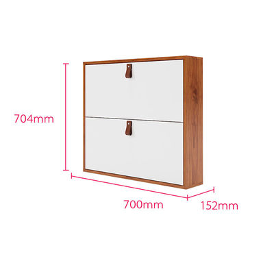 Inclinar al organizador horizontal Metal Shoe Cabinet del almacenamiento de estante del zapato de 2 cajones