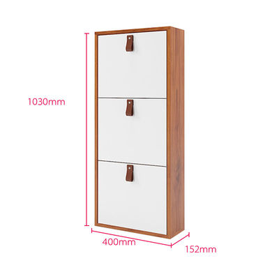 Gabinete de almacenamiento moderno del zapato del piso del gabinete de almacenamiento del metal de la grada del color 3 de madera con la manija