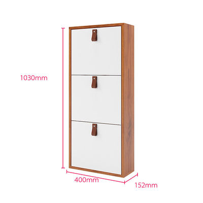Gabinete de almacenamiento moderno del zapato del piso del gabinete de almacenamiento del metal de la grada del color 3 de madera con la manija