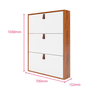 Gabinete de almacenamiento moderno del zapato del piso del gabinete de almacenamiento del metal de la grada del color 3 de madera con la manija