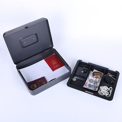 Caja de almacenamiento negra del efectivo del metal con la cerradura de Tray And Key /Digital del dinero